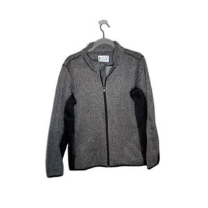 Marc New York Women's Black Gray Full Zip Sweater Jacket Size Large